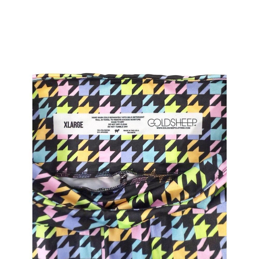 Womens Gold sheep Goldsheep Biker Compression Shorts Houndstooth Spandex XL‎ - Picture 4 of 7